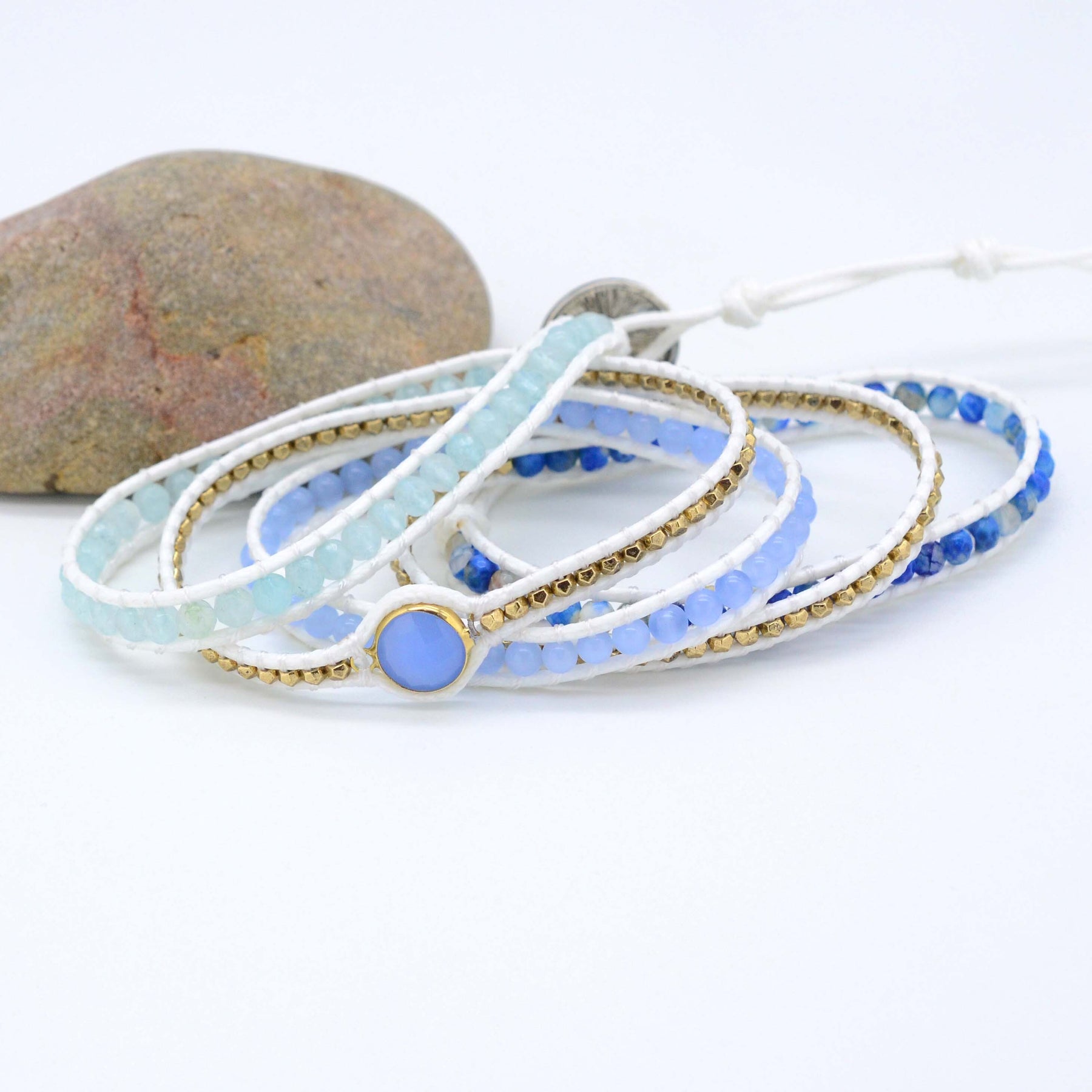 Spiritual Aquamarine Vegan Bracelet - Wrap Bracelets - Pretland | Spiritual Crystals & Jewelry