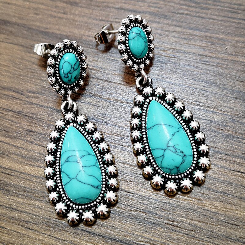 Spiritual Turquoise Boho Earrings - Earrings - Pretland | Spiritual Crystals & Jewelry