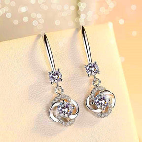 Silver Zirconia Earrings - Earrings - Pretland | Spiritual Crystals & Jewelry
