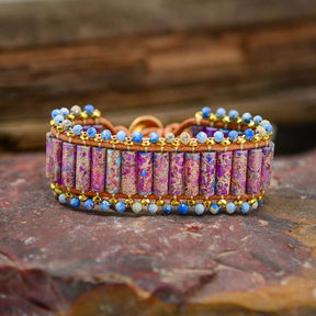 Emperor Jasper Wristband Bracelet - Bracelets - Pretland | Spiritual Crystals & Jewelry