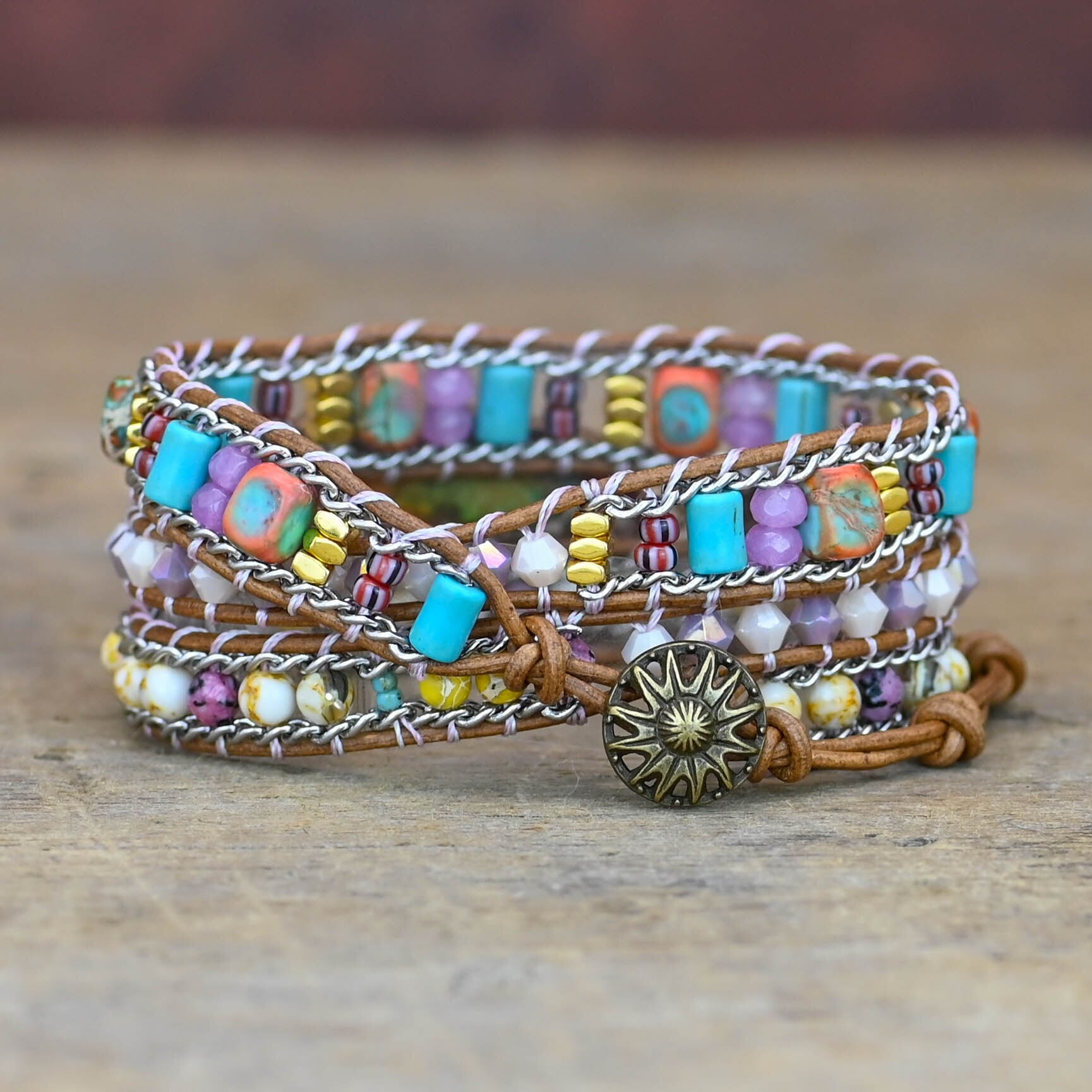 Spiritual Emperor Jasper Wrap Bracelet - Wrap Bracelets - Pretland | Spiritual Crystals & Jewelry