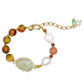 Green Hematite & Picture Stone Bracelet - Bracelets - Pretland | Spiritual Crystals & Jewelry