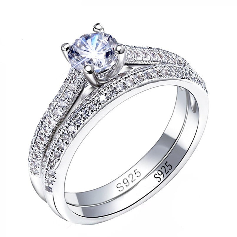 Shining Zircon 925 Sterling Silver Ring Set - 4 - Rings - Pretland | Spiritual Crystals & Jewelry