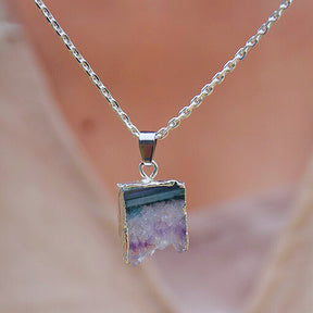 Spiritual Amethyst Silver Necklace - Necklaces - Pretland | Spiritual Crystals & Jewelry