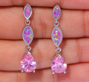 Spiritual Rose Quartz Sterling Silver Earrings - Earrings - Pretland | Spiritual Crystals & Jewelry