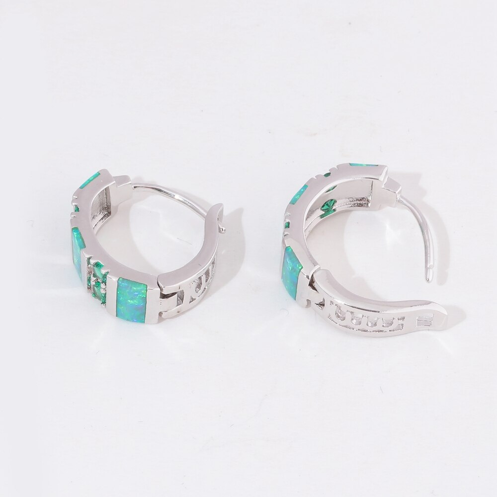 Spiritual Green Opal & Emerald Silver Earrings - Earrings - Pretland | Spiritual Crystals & Jewelry