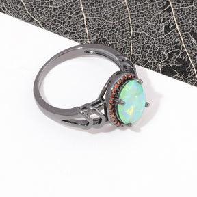 Helen Green Fire Opal Ring - Rings - Pretland | Spiritual Crystals & Jewelry