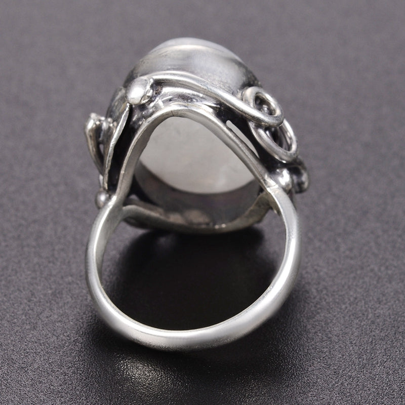 Spirit Moonstone Sterling Silver Ring - Rings - Pretland | Spiritual Crystals & Jewelry