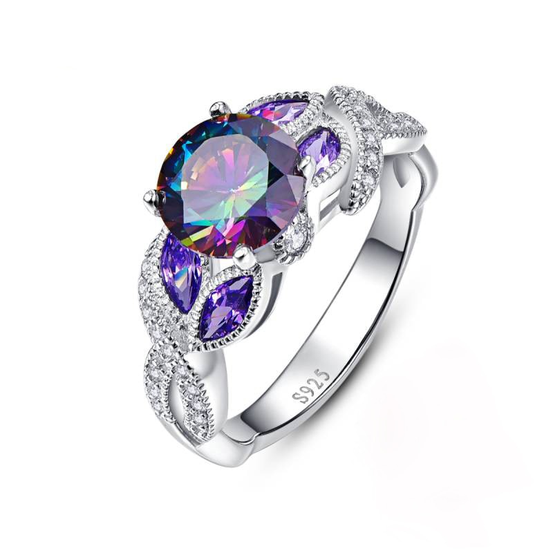 Shining Rainbow Topaz Silver Ring - Rings - Pretland | Spiritual Crystals & Jewelry
