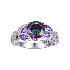 Shining Rainbow Topaz Silver Ring - Rings - Pretland | Spiritual Crystals & Jewelry