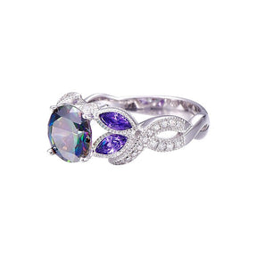 Shining Rainbow Topaz Silver Ring - Rings - Pretland | Spiritual Crystals & Jewelry
