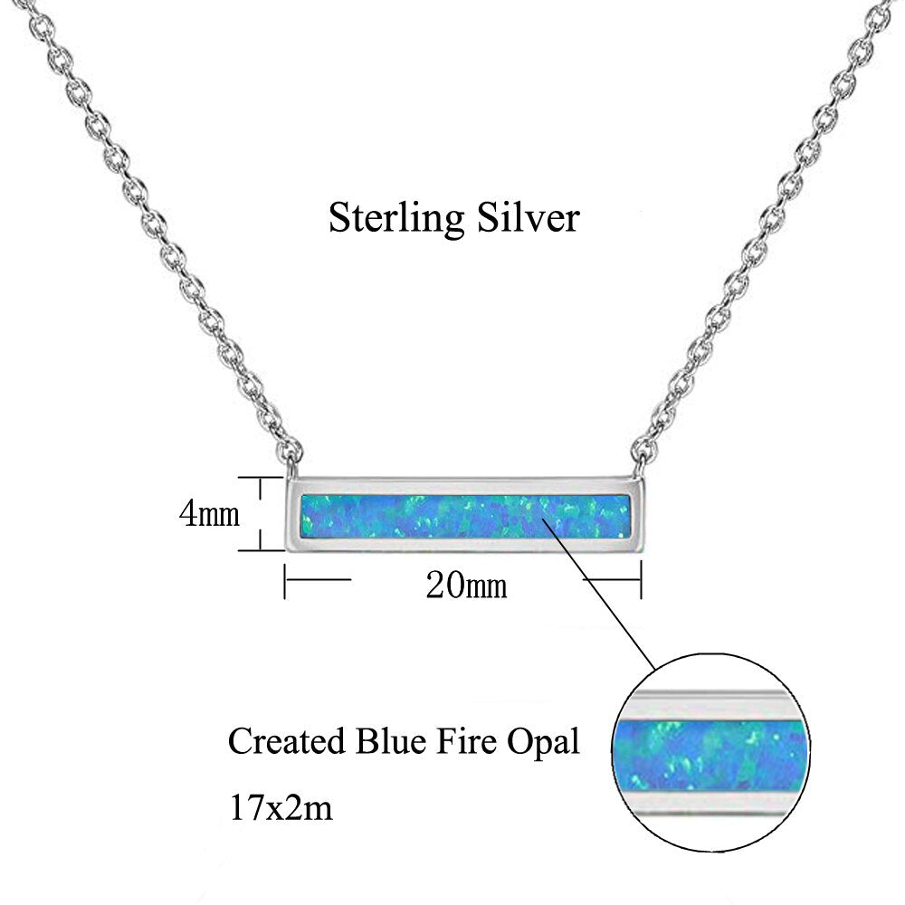 Rectangular Fire Opal Sterling Silver Necklace - Necklaces - Pretland | Spiritual Crystals & Jewelry