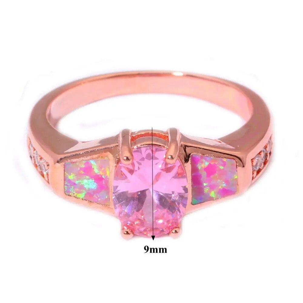 Vintage Pink Quartz & Pink Fire Opal Ring
