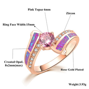 Pink Topaz Zirconia Ring - Rings - Pretland | Spiritual Crystals & Jewelry