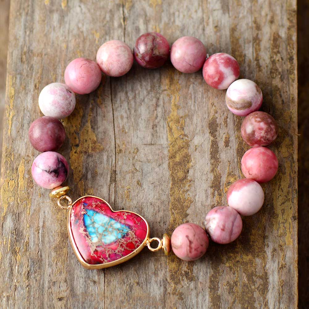 Spiritual Pink Passion Heart Bracelet - Bracelets - Pretland | Spiritual Crystals & Jewelry