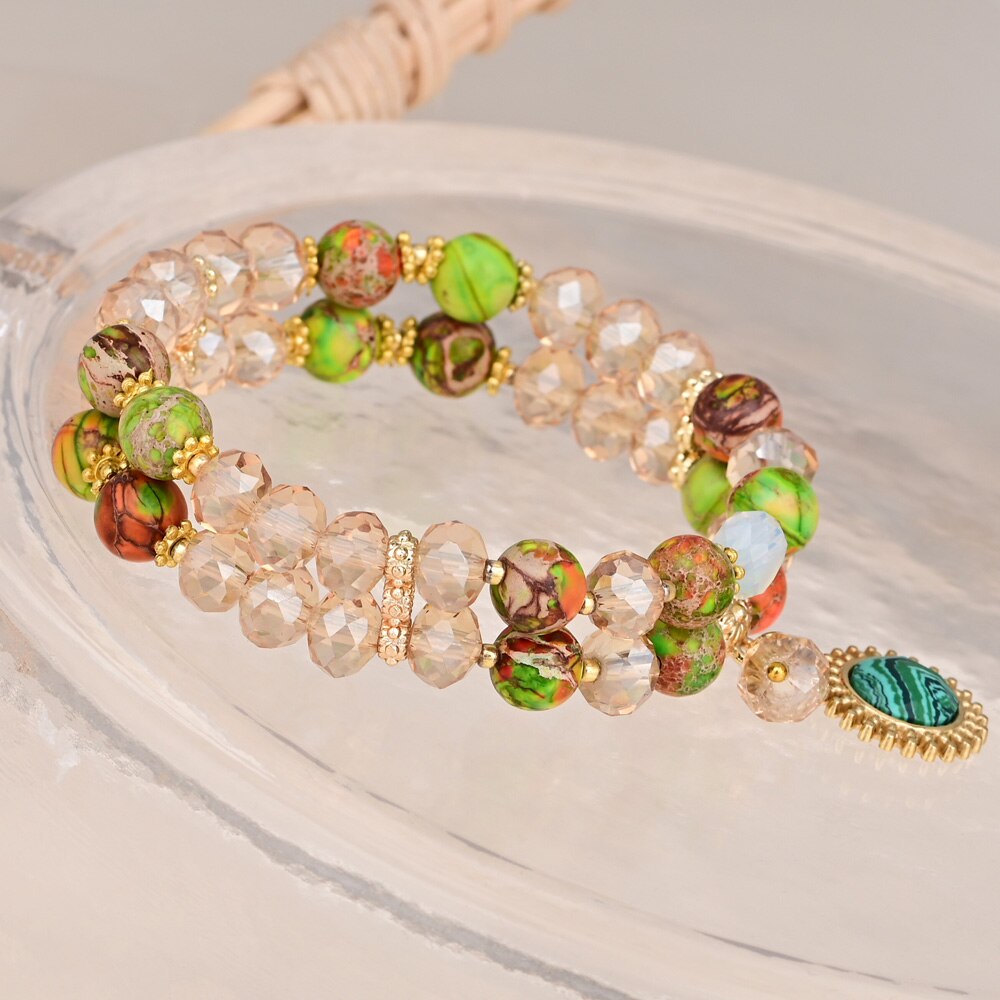 Colorful Natural Jasper Bracelet - Bracelets - Pretland | Spiritual Crystals & Jewelry