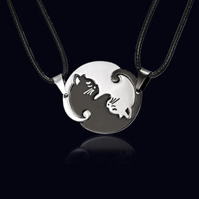 Yin Yang Cat Couple Necklace - Necklaces - Pretland | Spiritual Crystals & Jewelry