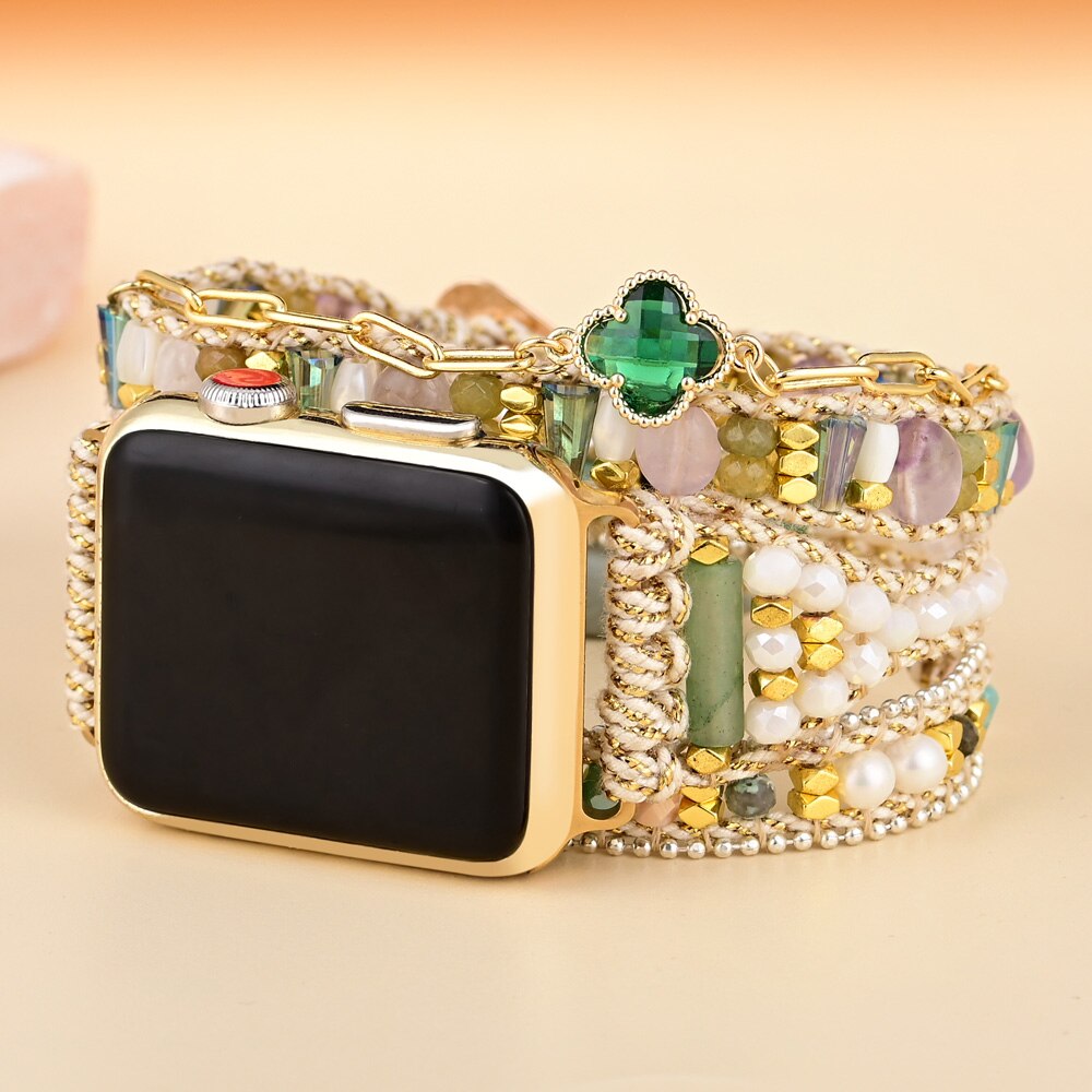 Lucky Green Hematite Apple Watch Strap - Apple Watch Straps - Pretland | Spiritual Crystals & Jewelry