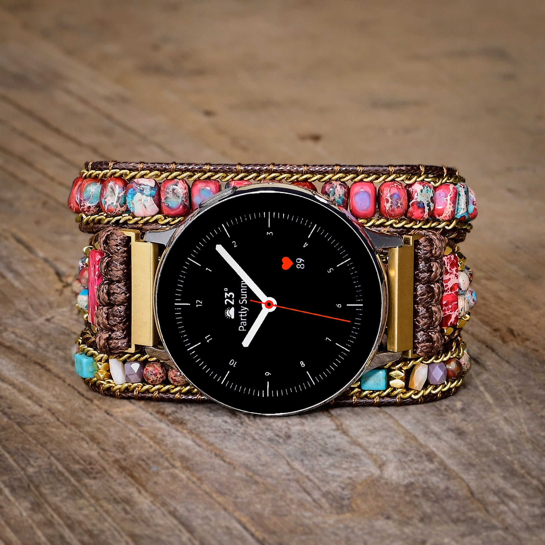 Bohemian Red Emperor Stone Samsung Watch Strap - Samsung Watch Straps - Pretland | Spiritual Crystals & Jewelry