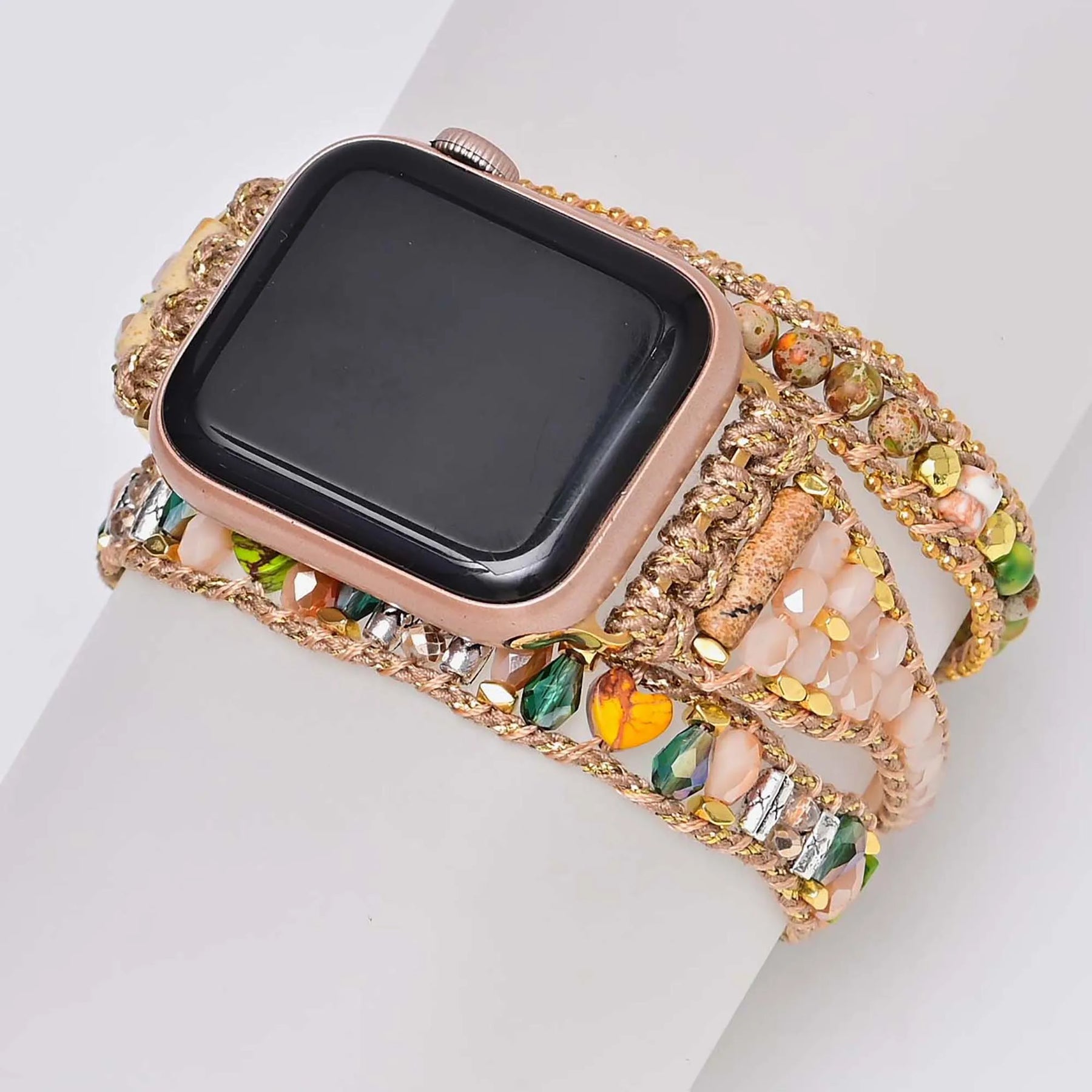 Creative Natural Rose Quartz Apple Watch Strap