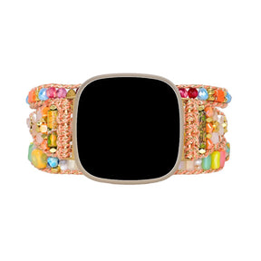 Boho Orange Hematite Stone Fitbit Watch Strap - Fitbit Watch Straps - Pretland | Spiritual Crystals & Jewelry