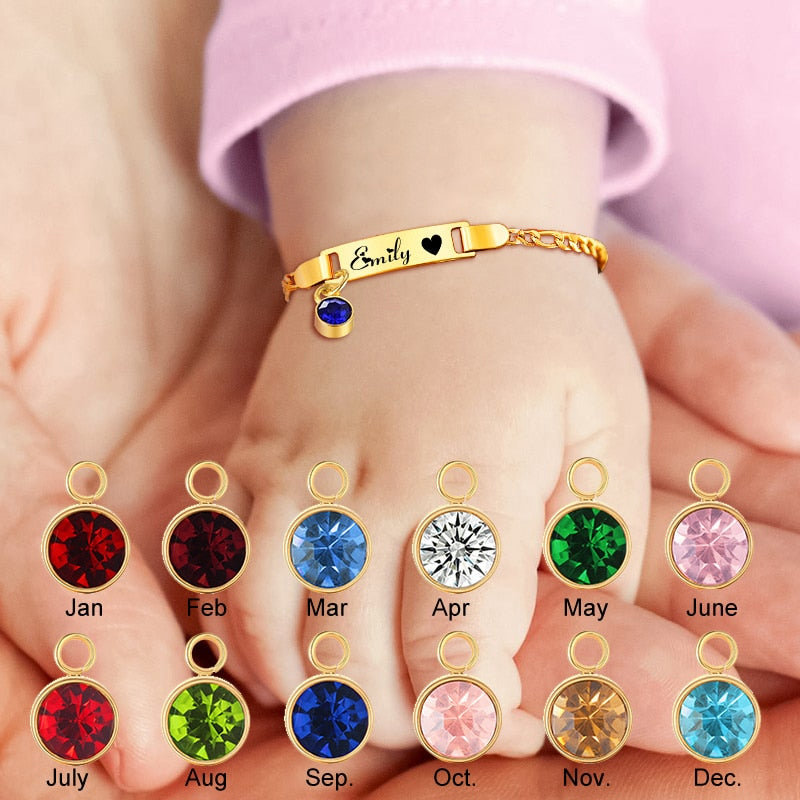 Personalized Birthstone Baby Bracelet - Bracelets - Pretland | Spiritual Crystals & Jewelry