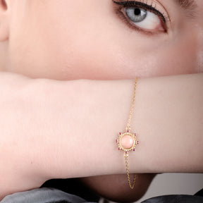 Starlight Pink Opal 24K Gold Bracelet - Gold Vermeil Bracelets - Pretland | Spiritual Crystals & Jewelry