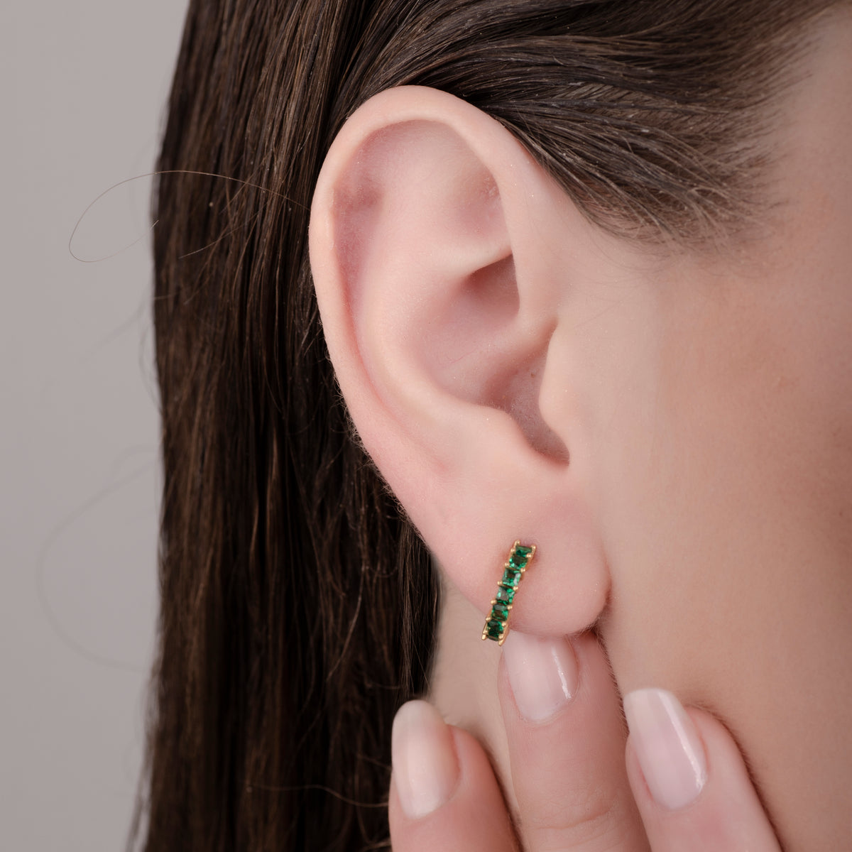 Helen Emerald 24K Gold Earrings - Gold Vermeil Earrings - Pretland | Spiritual Crystals & Jewelry
