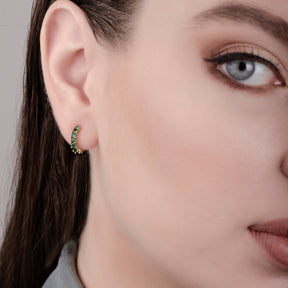 Helen Emerald 24K Gold Earrings - Gold Vermeil Earrings - Pretland | Spiritual Crystals & Jewelry