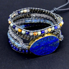 Ocean Desire Lapis Lazuli Bracelet - Wrap Bracelets - Pretland | Spiritual Crystals & Jewelry