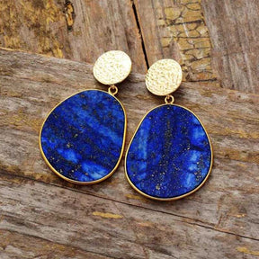 Spiritual Lapis Lazuli Earrings - Earrings - Pretland | Spiritual Crystals & Jewelry