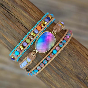 Lapis Lazuli Rainbow Healing Bracelet - Wrap Bracelets - Pretland | Spiritual Crystals & Jewelry
