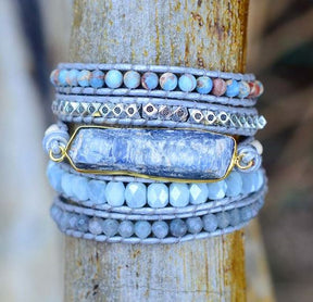 Spirit Blue Chakra Topaz Bracelet - Gold Plated - Wrap Bracelets - Pretland | Spiritual Crystals & Jewelry