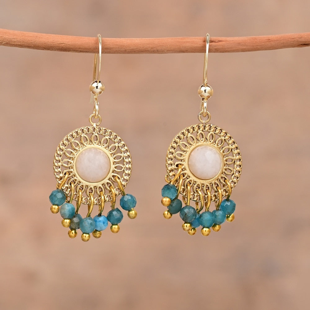 Elegant Bohemian Jade Earrings - Earrings - Pretland | Spiritual Crystals & Jewelry