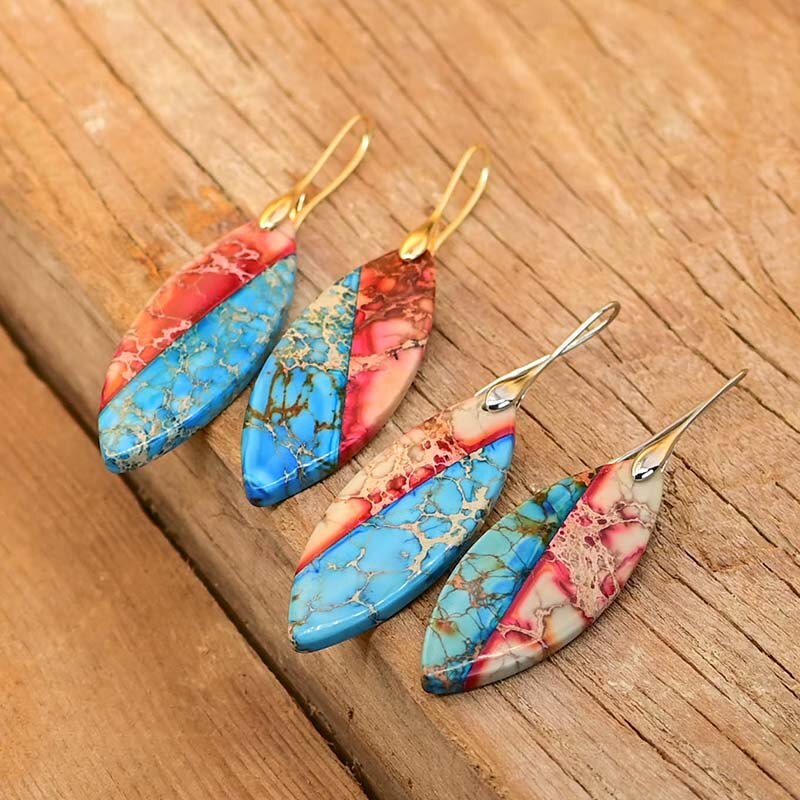 Elegant Red Leaf Emperor Earrings - Drop Earrings - Pretland | Spiritual Crystals & Jewelry