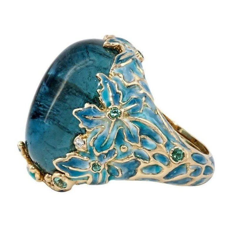 Elegant Sapphire Flower Ring