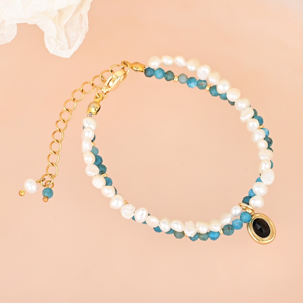 Elegant Black Agate Pearl Bracelet - Bracelets - Pretland | Spiritual Crystals & Jewelry