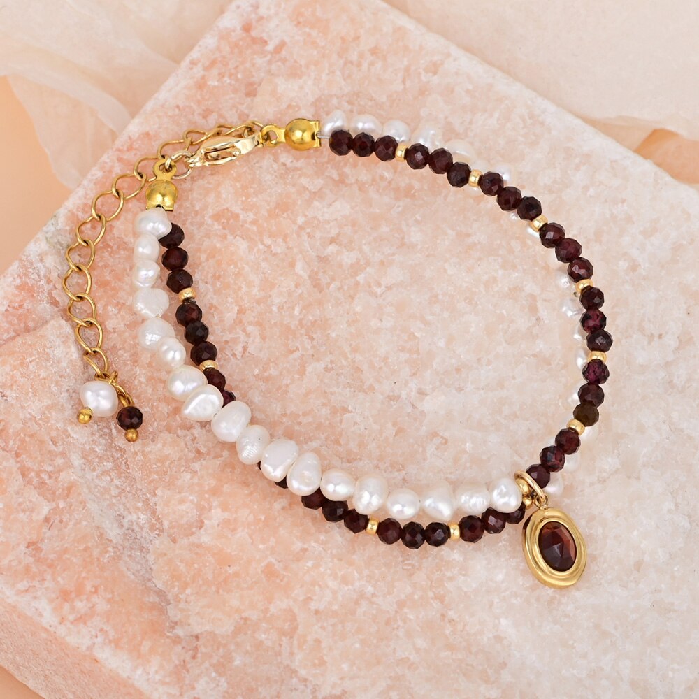 Elegant Red Tiger Eye Pearl Bracelet - Bracelets - Pretland | Spiritual Crystals & Jewelry
