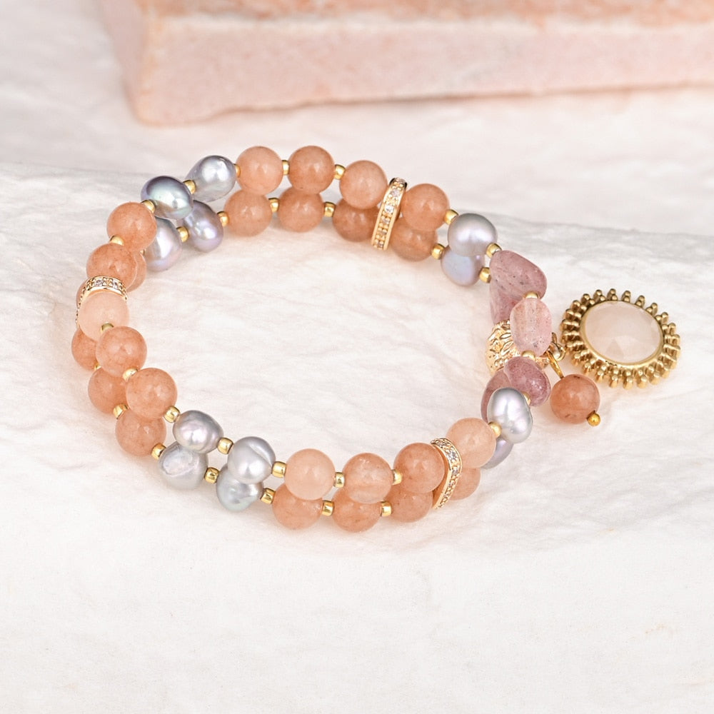 Elegant Strawberry Jade Bracelet - Bracelets - Pretland | Spiritual Crystals & Jewelry