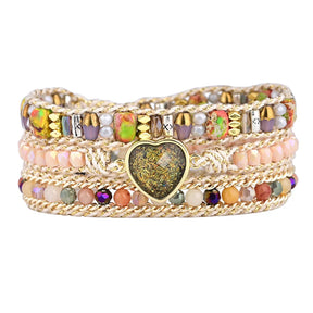 Elegant Yellow Heart Shape Opal Bracelet