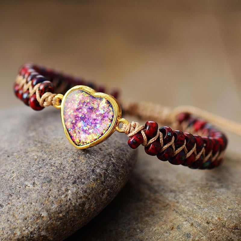 Shining Heart Opal Bracelet - Bracelets - Pretland | Spiritual Crystals & Jewelry