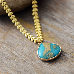Ocean Jasper Drop Necklace - Necklaces - Pretland | Spiritual Crystals & Jewelry
