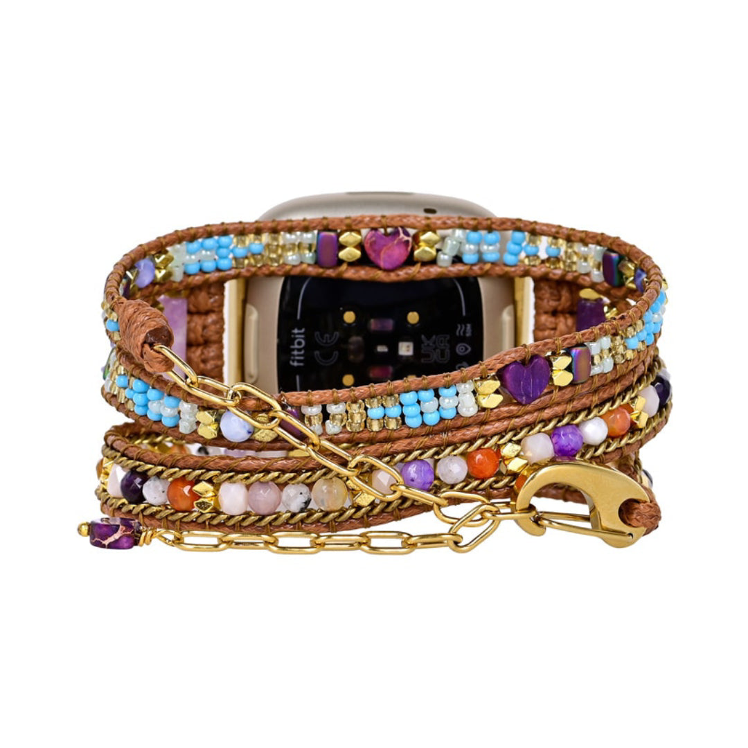 Ethnic Purple Jasper Fitbit Watch Strap - Fitbit Watch Straps - Pretland | Spiritual Crystals & Jewelry