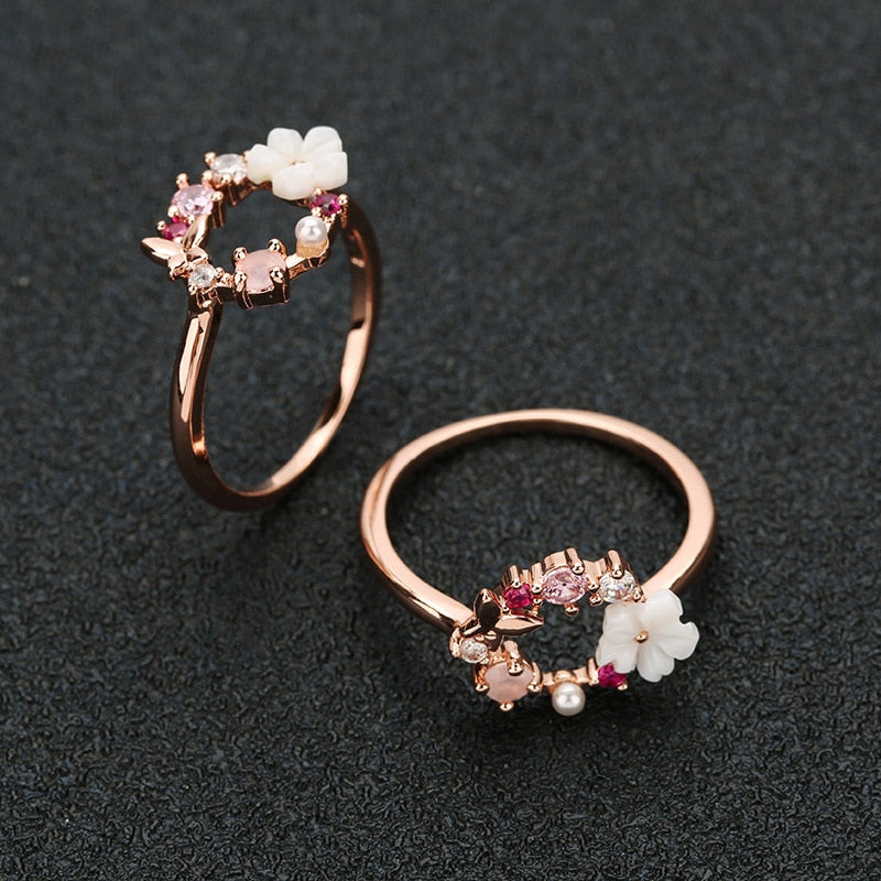 Spring Joy Rose Quartz Ring - Rings - Pretland | Spiritual Crystals & Jewelry