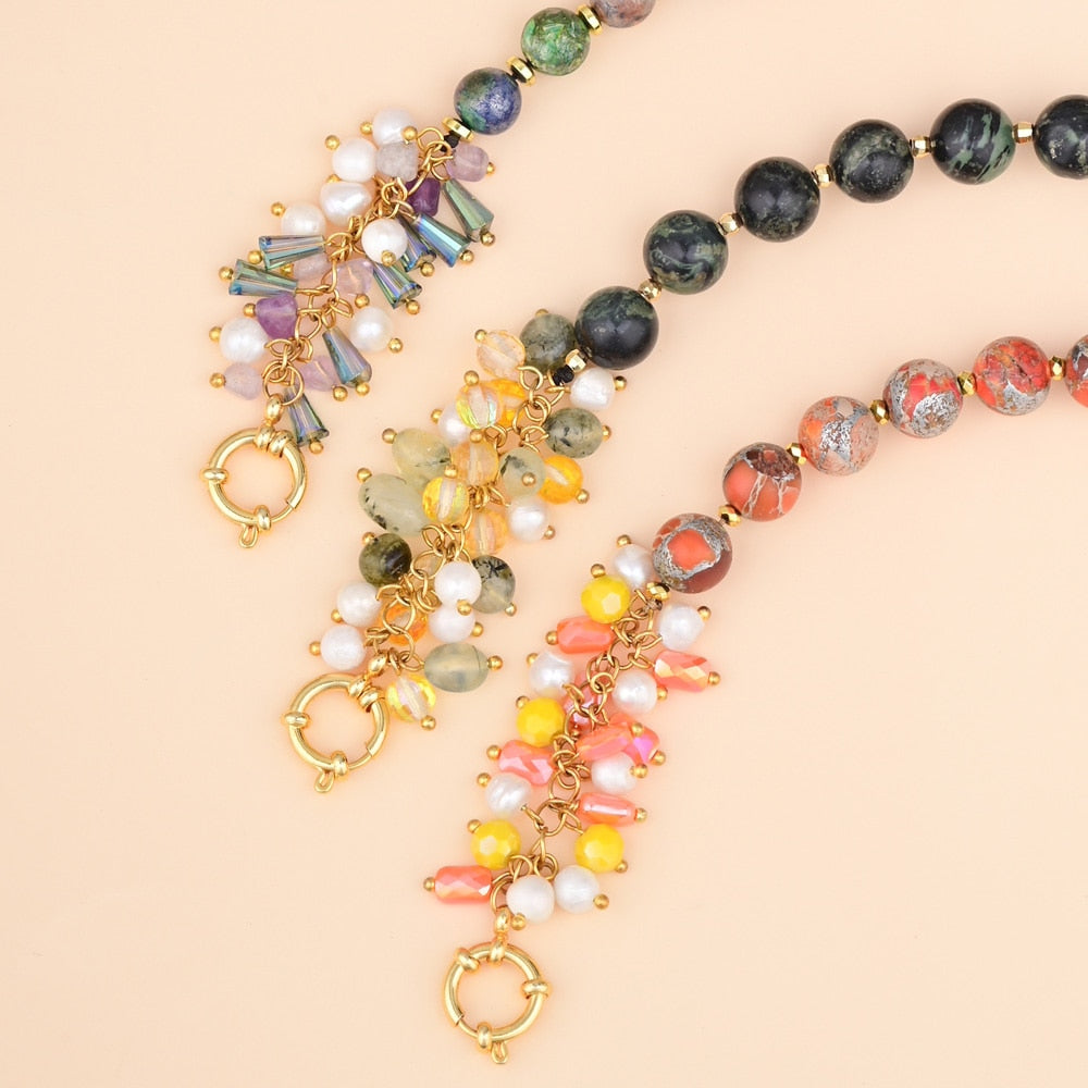 Retro Design Jasper Flowing Bracelet - Bracelets - Pretland | Spiritual Crystals & Jewelry