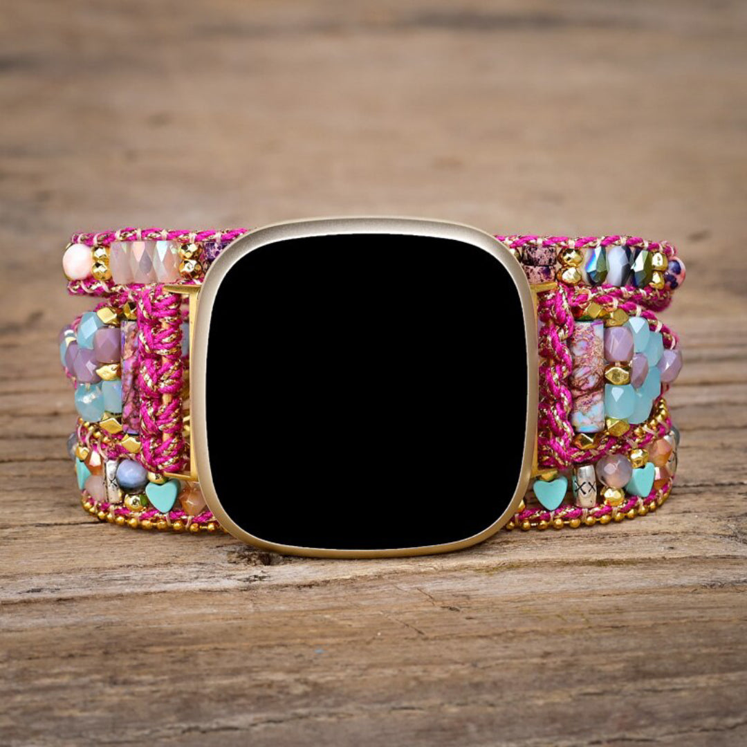 Gorgeous Hematite Stone Fitbit Watch Strap - Fitbit Watch Straps - Pretland | Spiritual Crystals & Jewelry