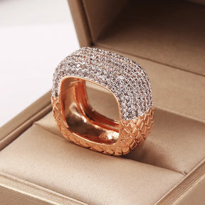 Divine Square Gold Plated Ring