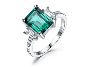 Gorgeous Emerald Sterling Silver Ring - Rings - Pretland | Spiritual Crystals & Jewelry