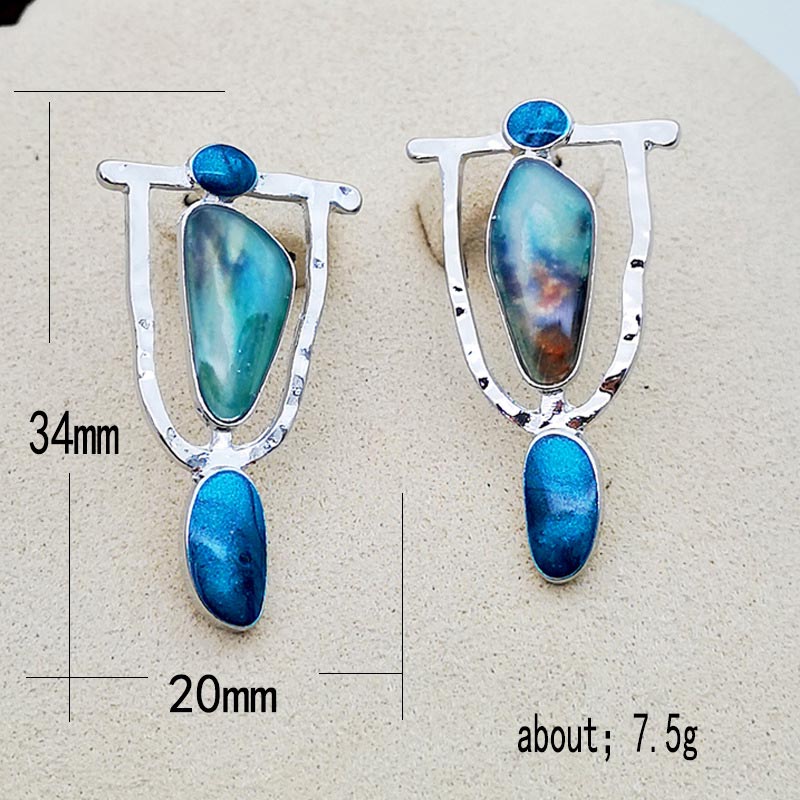 Ethnic Design Blue Earrings - Earrings - Pretland | Spiritual Crystals & Jewelry