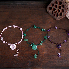 Spiritual Flower Braided Anklets - Anklets - Pretland | Spiritual Crystals & Jewelry